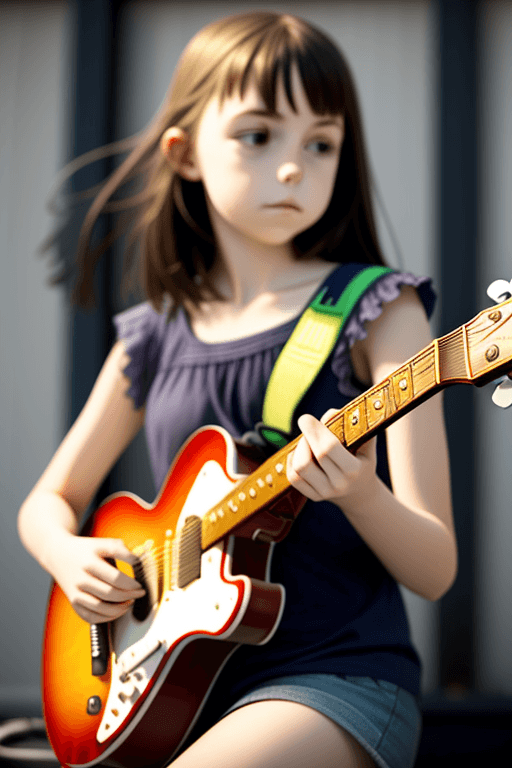 AI generated: girl playing guitar