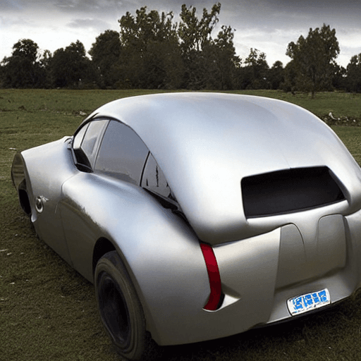 AI generated: A big strange alien car