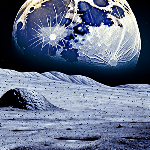 AI generated: landscape on the moon.
style: photo