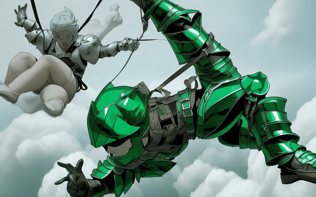 AI generated: a paper cut of a person falling off a cloud, a cartoon, pixiv, neo-dada, screen capture, homicide, h...