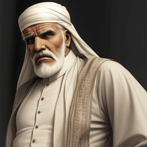 AI generated: omar mokhtar old man with arabic cloths