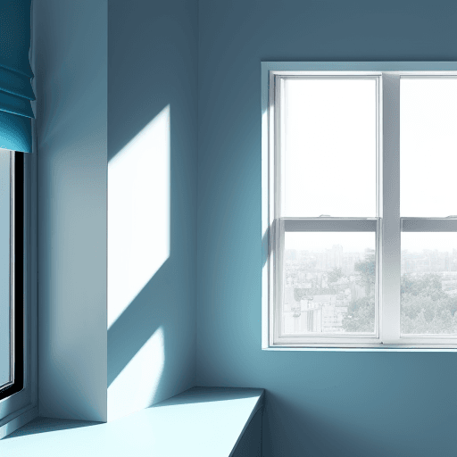 AI generated: clean blue tinted aesthetic window with white background in 16:9 size