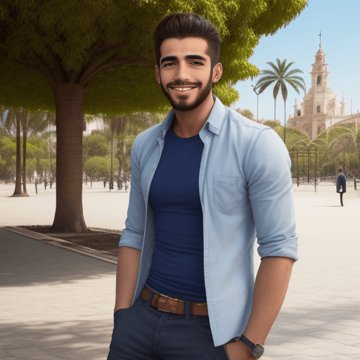AI generated: hombres guapos en el parque, solitarios, con una gran sonrisa, en la más alta calidad, un modelo, su...