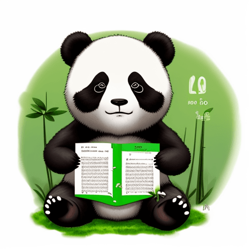 AI generated: DIBUJA UN OSO PANDA BEBÉ SOBRE ÁREA VERDE CON LA LETRA "M" AL LADO DERECHO