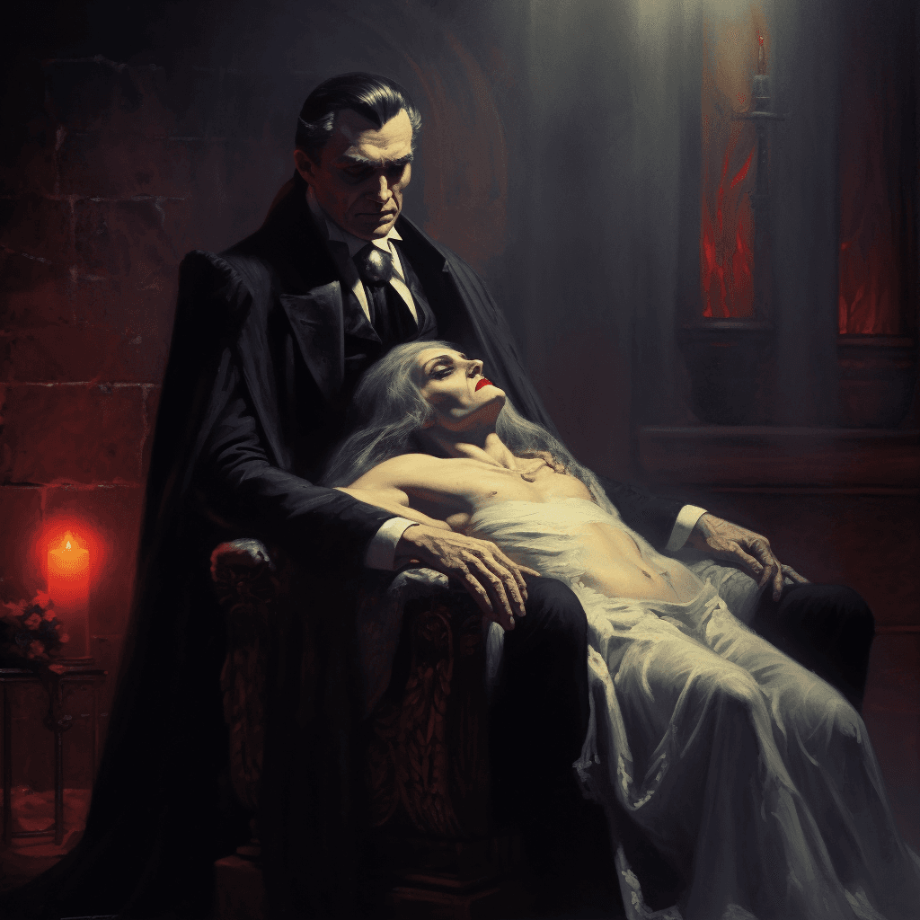AI generated: Dracula and his victim, HD, 8k , by Roberto Bompiani