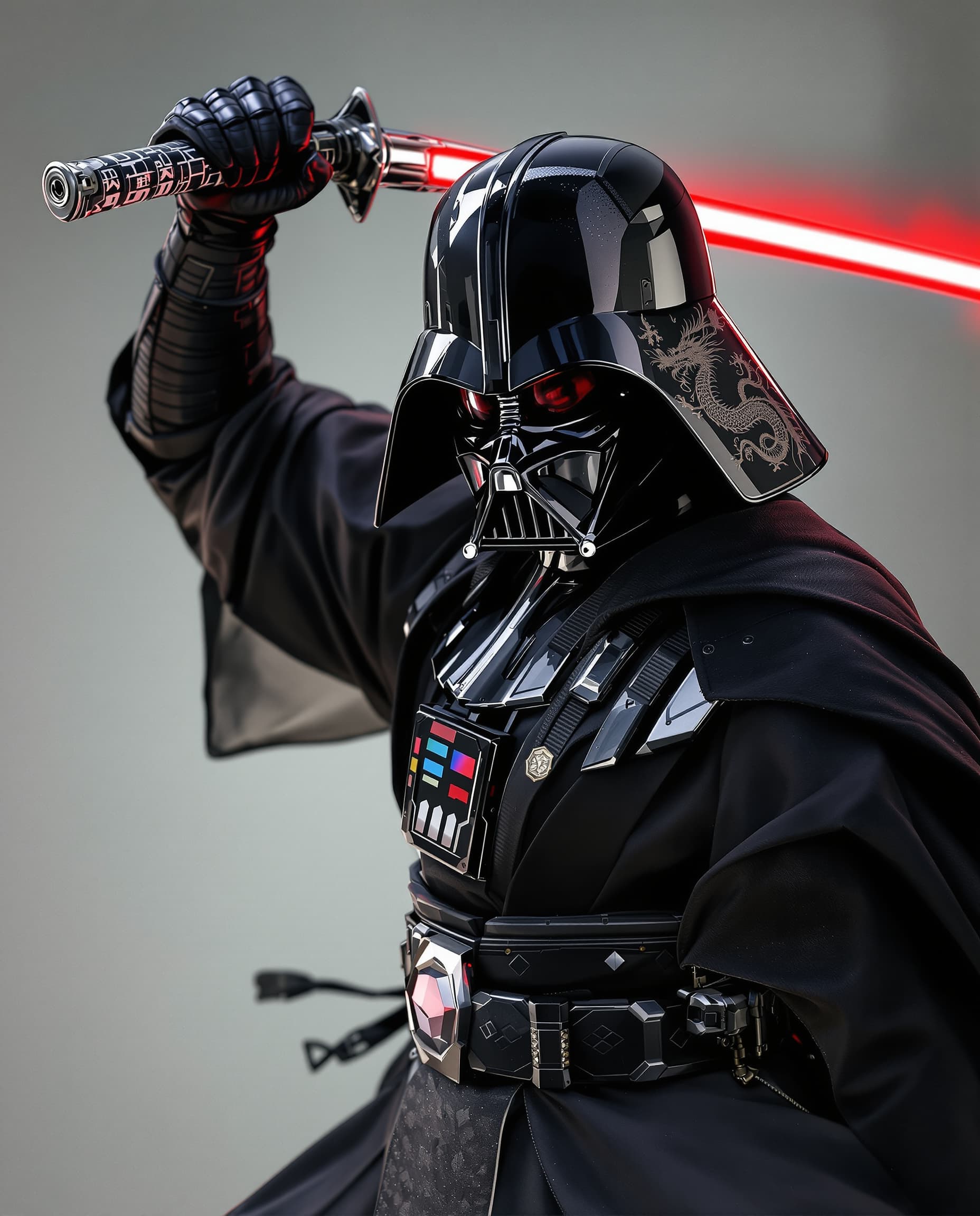 AI generated: image is a high-resolution,spectacular   Star Wars perfect cinematic portrait with a Japanese feudal...