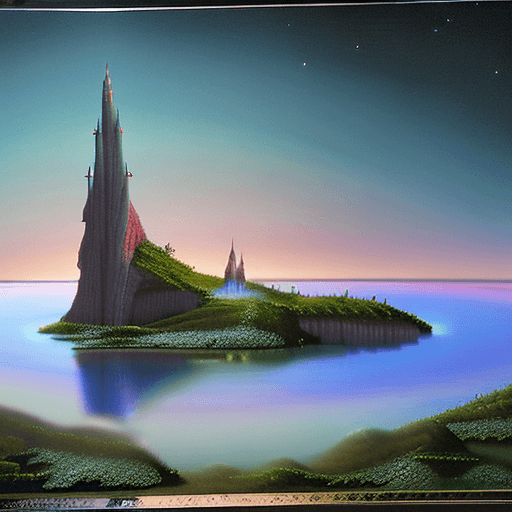 AI generated: a beautiful hyper realistic detailed matte painting of an island floating in the sky, flying castle ...