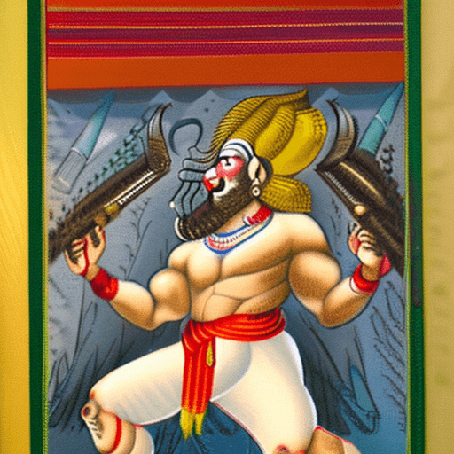 AI generated: Hanuman fighting in a fierce avatar