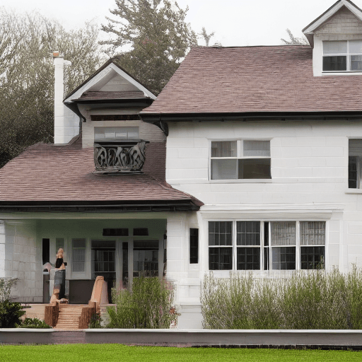 AI generated: House with person in front
