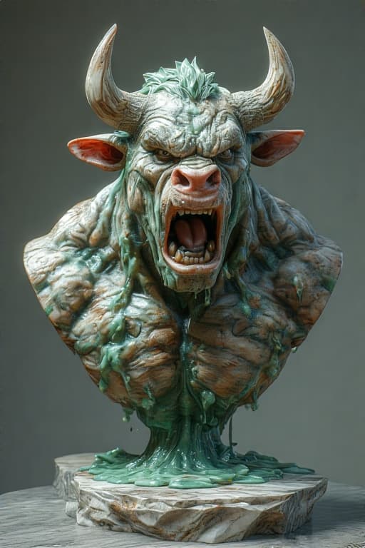 AI generated: 8K resolution VFX concept art of a 3D male head and chest sculpt. Hyper-detailed head and perfect mu...