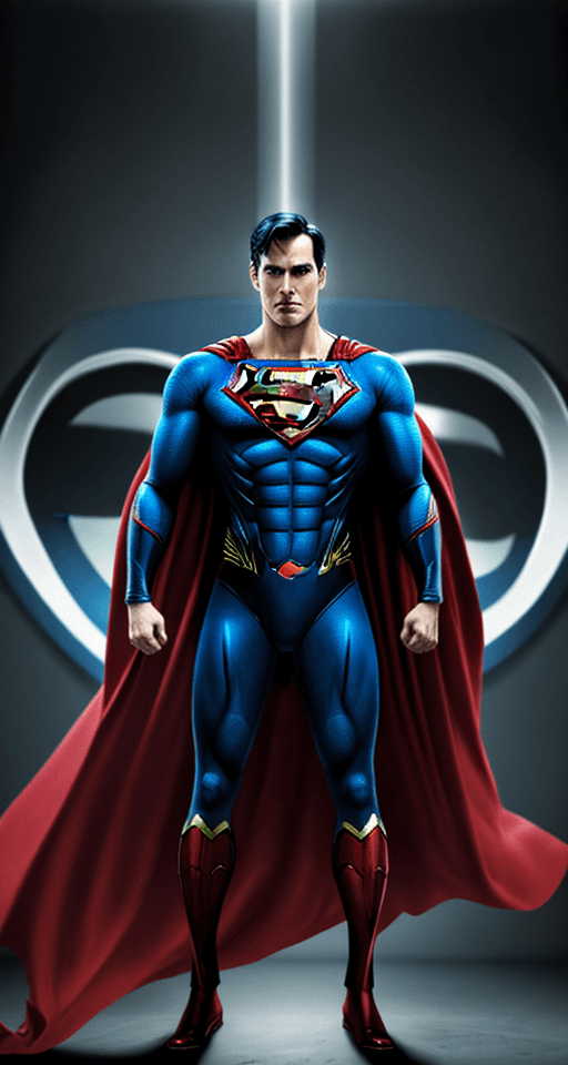 AI generated: Dramatic superman logo, no human body