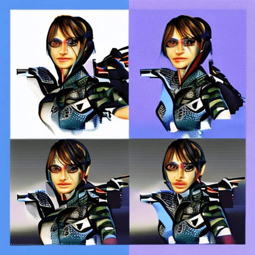 AI generated: Rampart female character from Apex legends,(ultra-detailed:1.6), extremely detailed face, masterpiec...