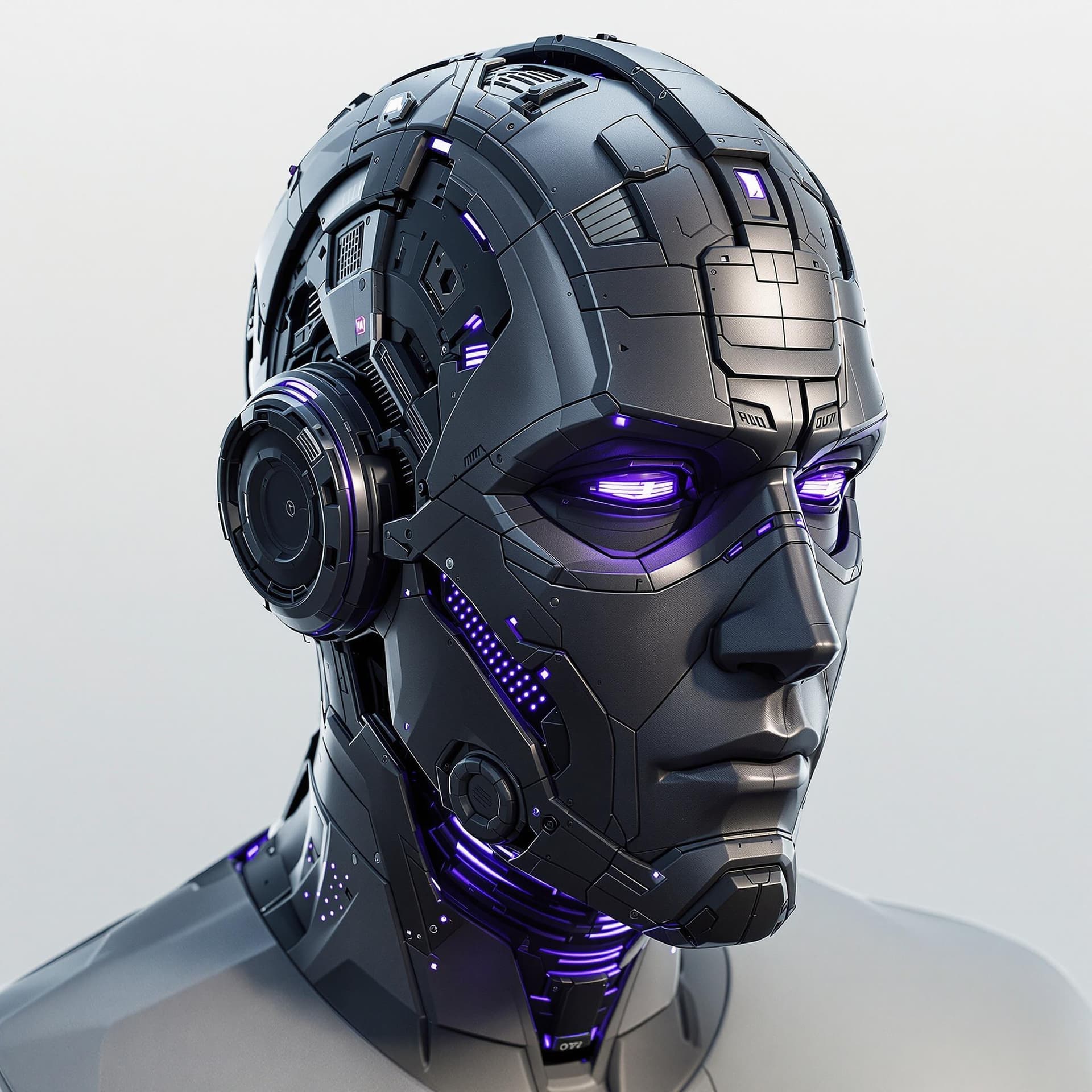 AI generated: 3d Techno hybrid  head