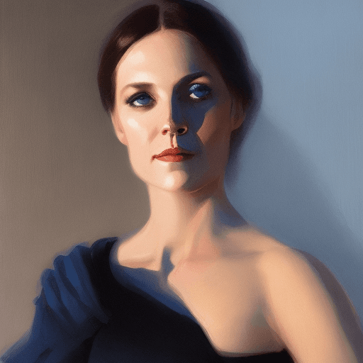 AI generated: a woman poses in a black dress, in the style of soft edges and atmospheric effects, romanesque, pop ...