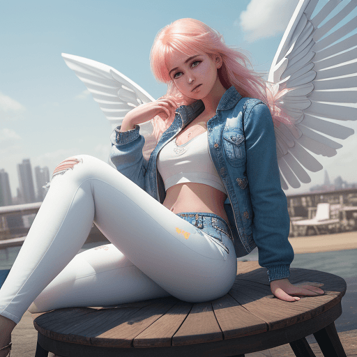 AI generated: very beautiful girl in bright leggings, white short top, charismatic personality, professional photo...