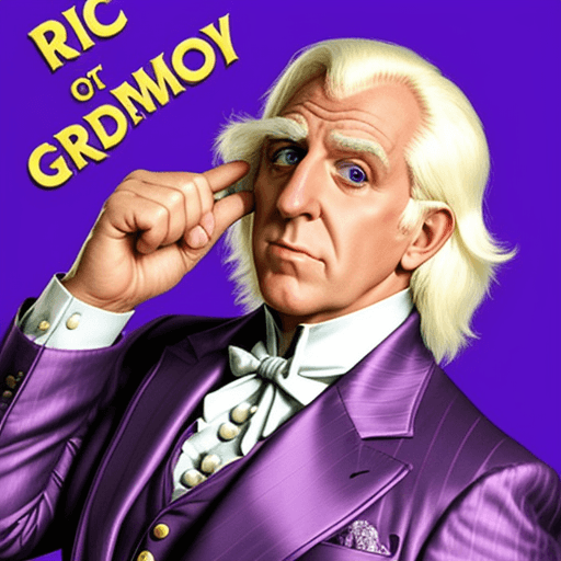 AI generated: Ric Flair dressed as Willy Wonka