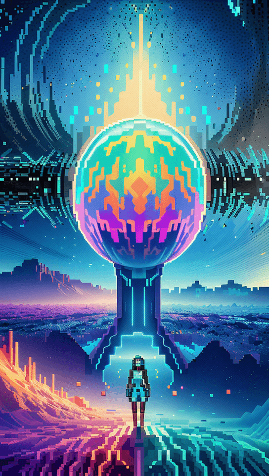 AI generated: Imagine and generate a high-resolution dreamscape that explores the digital realm. Instruct the AI t...
