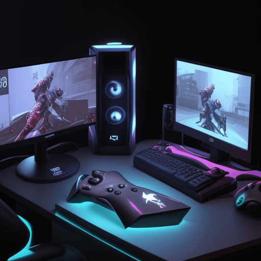AI generated: Filósofo com óculos e no setup gamer