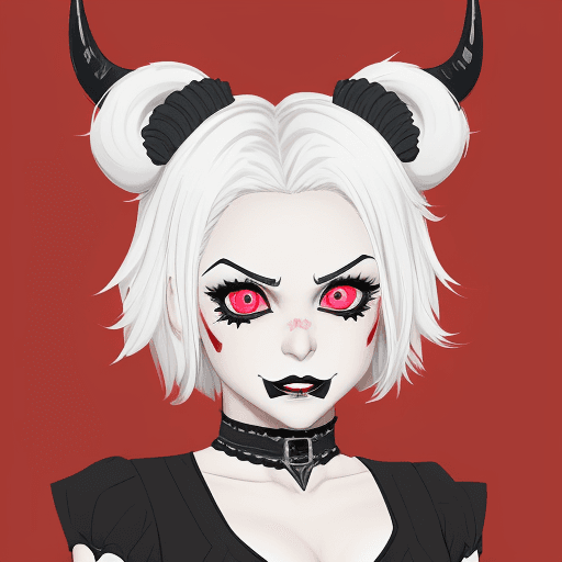 AI generated: VanripArt_05, vanripper style, Helltaker, in Helltaker style, a cute girly femboy with short girly w...