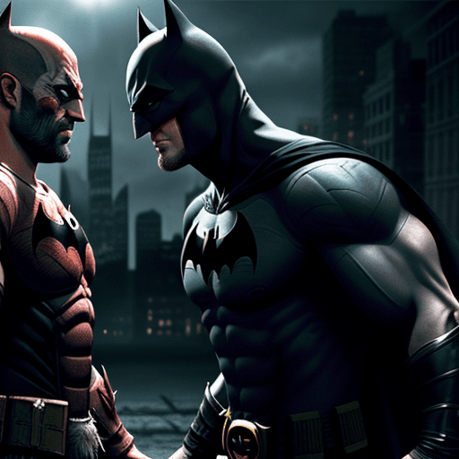 AI generated: Batman vs Kratos,4 k ultra HD 