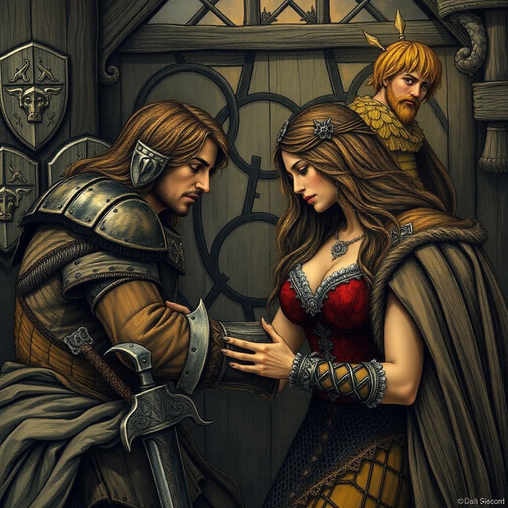 AI generated:  Medieval scene, erotic, intricate details 