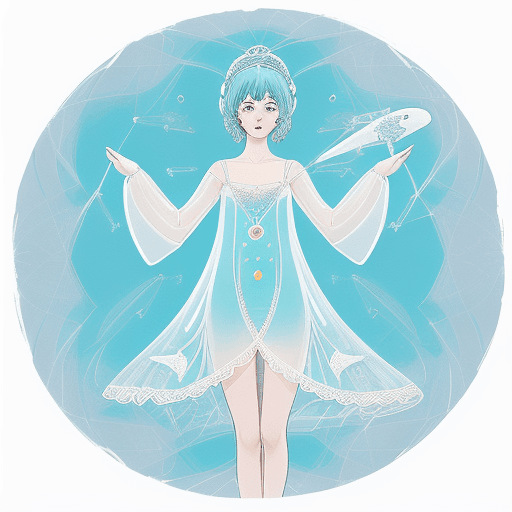 AI generated: painting of an abstract ethereal semi-transparent irridecent penguin in a dress in the style of Jane...