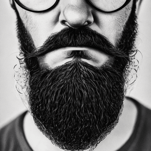 AI generated: high-resolution photo of a man's beard, french fork style, ends in two points