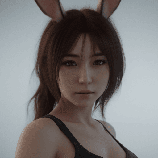 AI generated: Photo of bunny Ayumi, 4k, hyper realistic, extreme details, unreal engine 5, cinematic