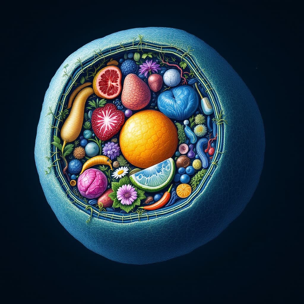 AI generated: Draw a plant cell with all its important parts for labeling diagram question in biology question pap...