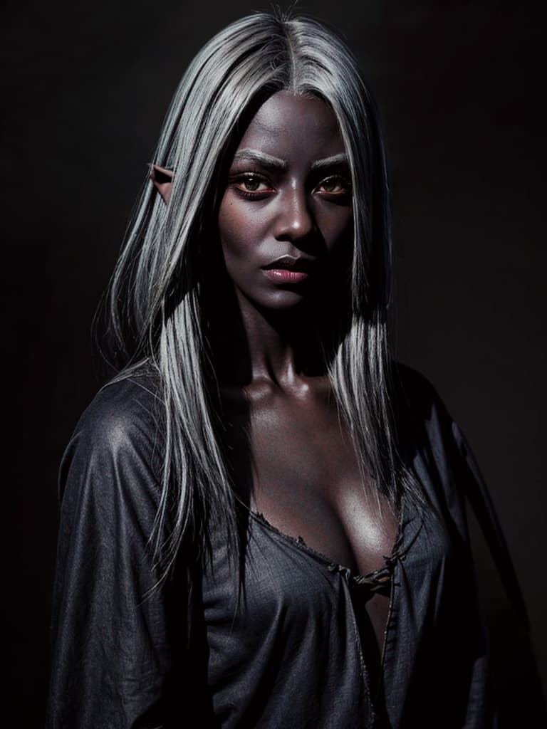 AI generated: 1girl, beautiful female drow elf, beautiful face, real shadows, realistic, real skin texture, dark, ...