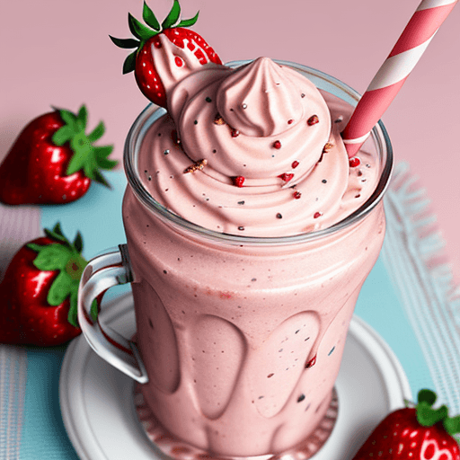AI generated: realistic photo of a strawberry milkshake