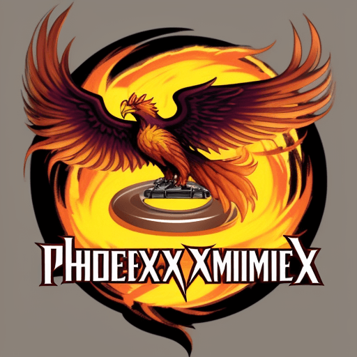 AI generated: signature logo for a media company named 'phoenix fire commercials'
