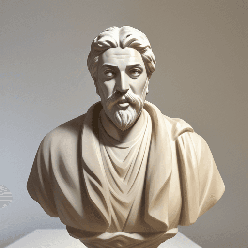 AI generated: photo of a sculpture of a Zorba the Greek in classical style designed by Gaudi
