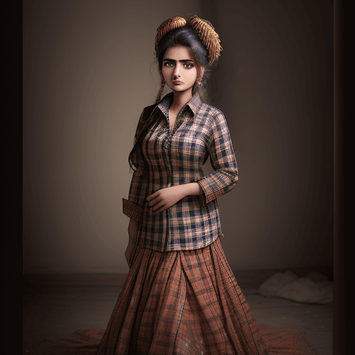 AI generated: A portrait of a young beautiful pakistani girl, age 20, full body, wearing traditional new design dr...
