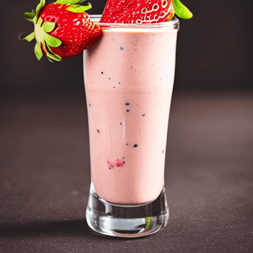 AI generated: realistic photo of a strawberry milkshake