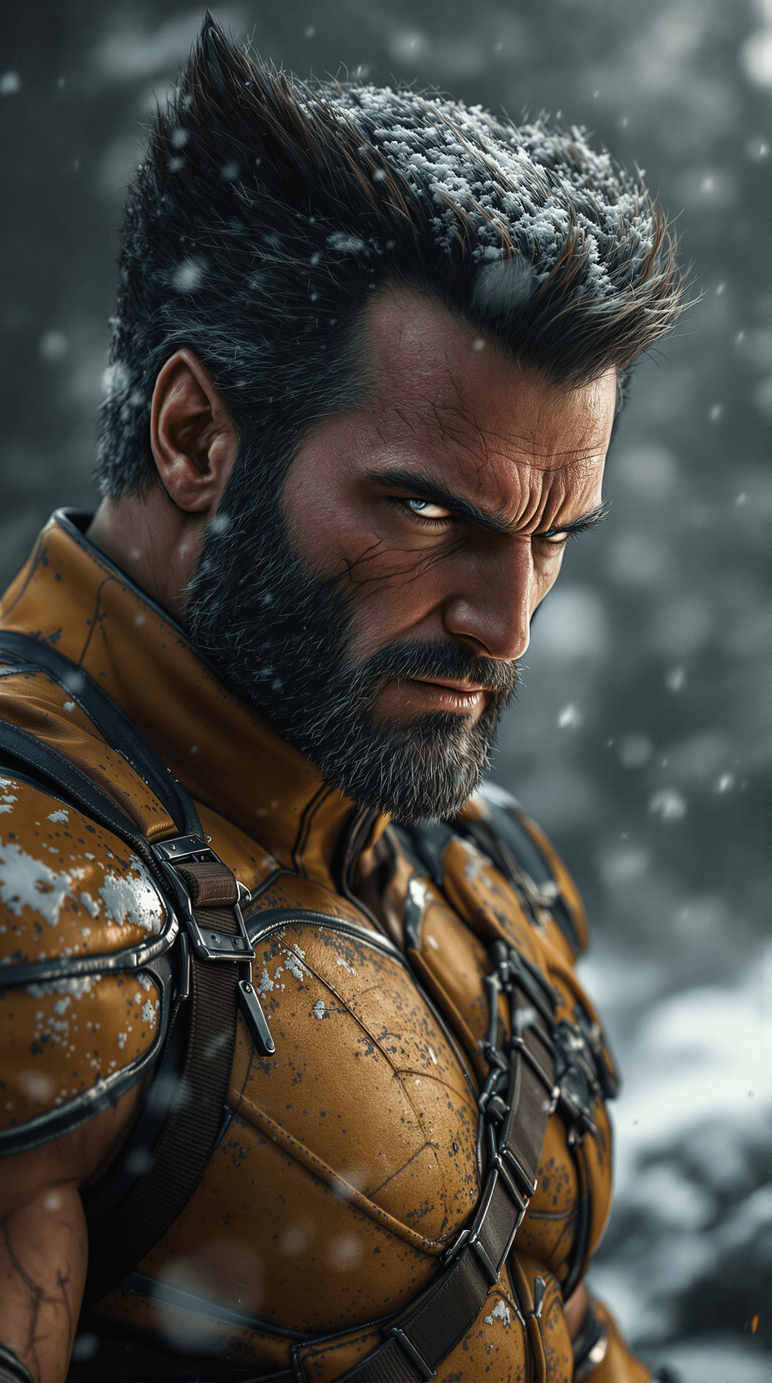 AI generated: "Um retrato épico e ultra-detalhado de corpo inteiro do Wolverine, capturado em uma cena cinematográ...