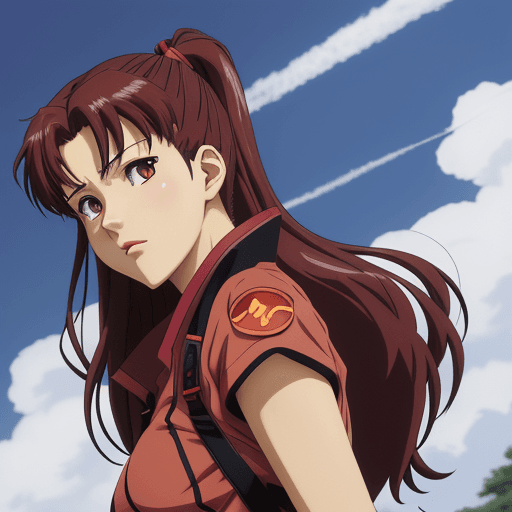 AI generated: misato del anime evangelion con  estilo anime