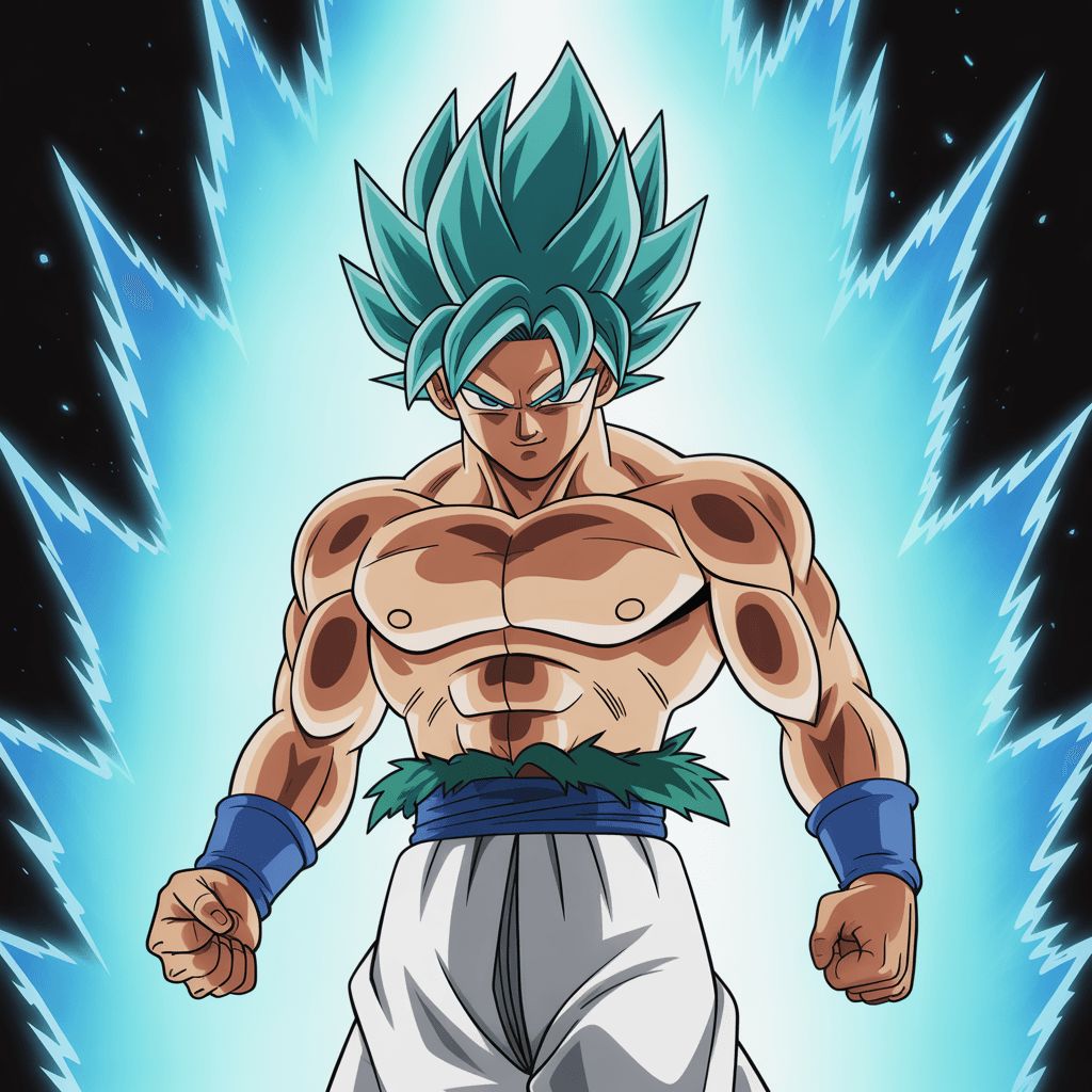 AI generated: is the best anime dragon ball fighter, in the style of thiago valdi, light black and silver, realist...