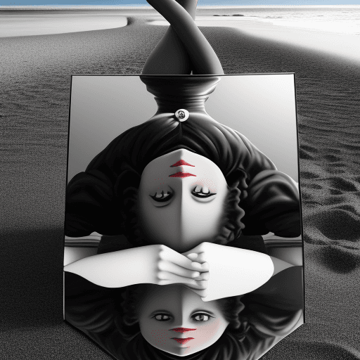 AI generated: Black and white and primary colors, 3d surreal landscape, realistic woman portrait, immersive inspir...