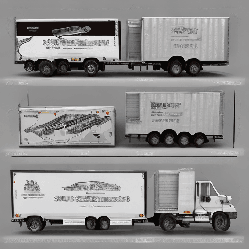 AI generated: highly detailed infographic of dry box truck, no background, intricate detail, digital art, digital ...