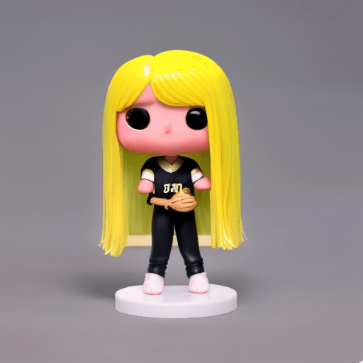 AI generated: baseball girl long yellow blonde hair funko pop