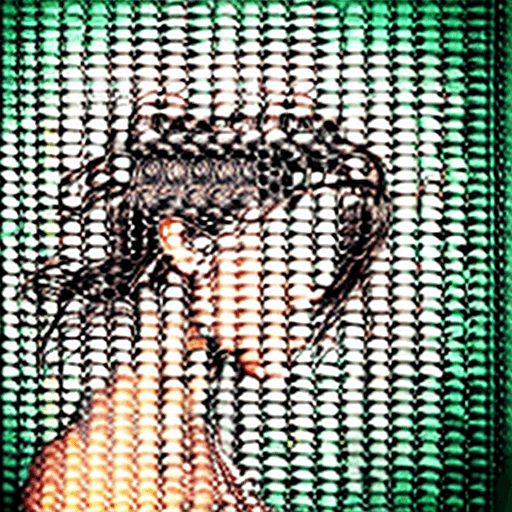 AI generated: BDSM inspired image of a beautiful girl with glistening skin and flowing black hair. 