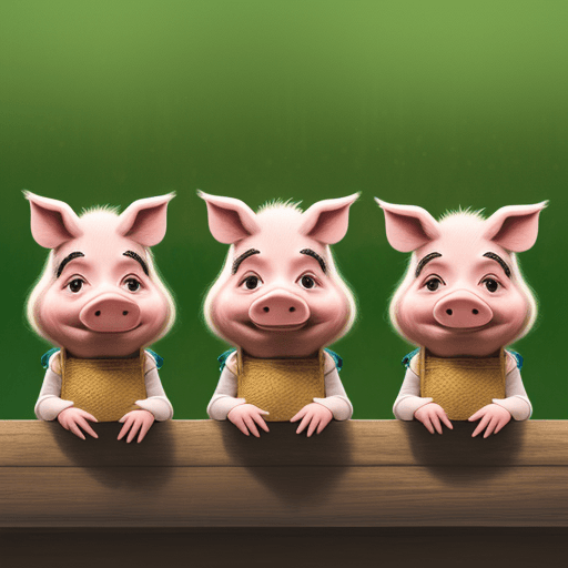 AI generated: Three little pigs
