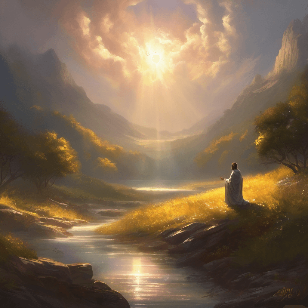 AI generated: Give all your worries and cares to God, for He cares about you. "1 Peter 5:7". Artstation. Bible art...