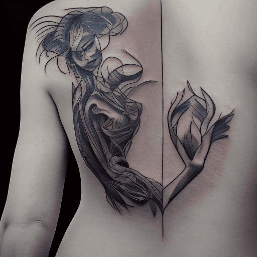 AI generated: girl with tattoo on ribs
