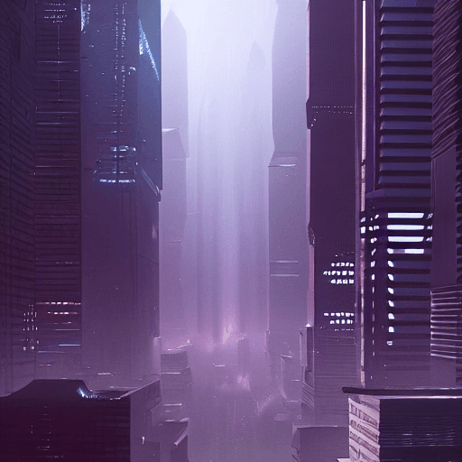 AI generated: alien megacity background inspired by artist yuri shwedoff on artstation