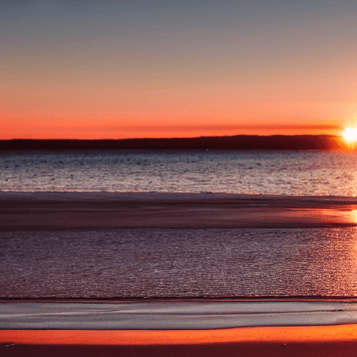 AI generated: Beach, sunset, female, water