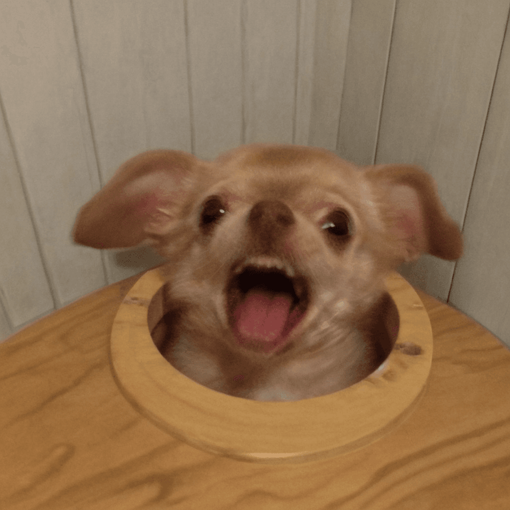 AI generated: cute weirog from wooden booth <lora:weirogs_del:1>