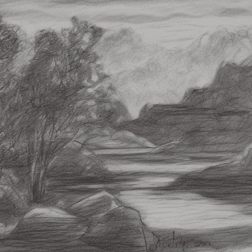 AI generated: Badly drawn landscape