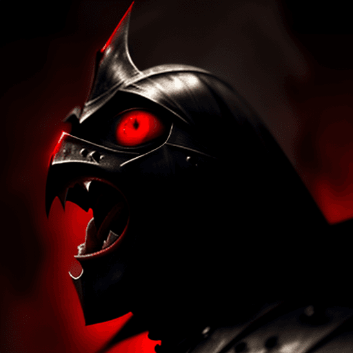 AI generated: a funny looking screaming knight,  red eyes, epic, heroic, gorgeous, 8k , hd , colored